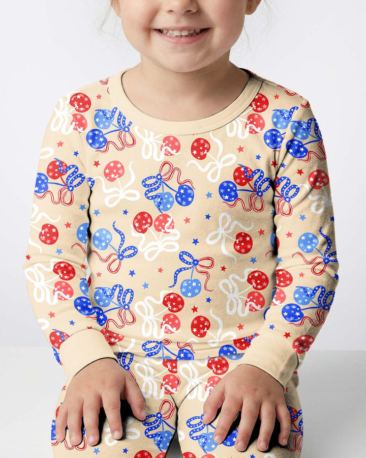 Cherry America 4th of July Bamboo Two Piece Long Sleeve Pajama Set