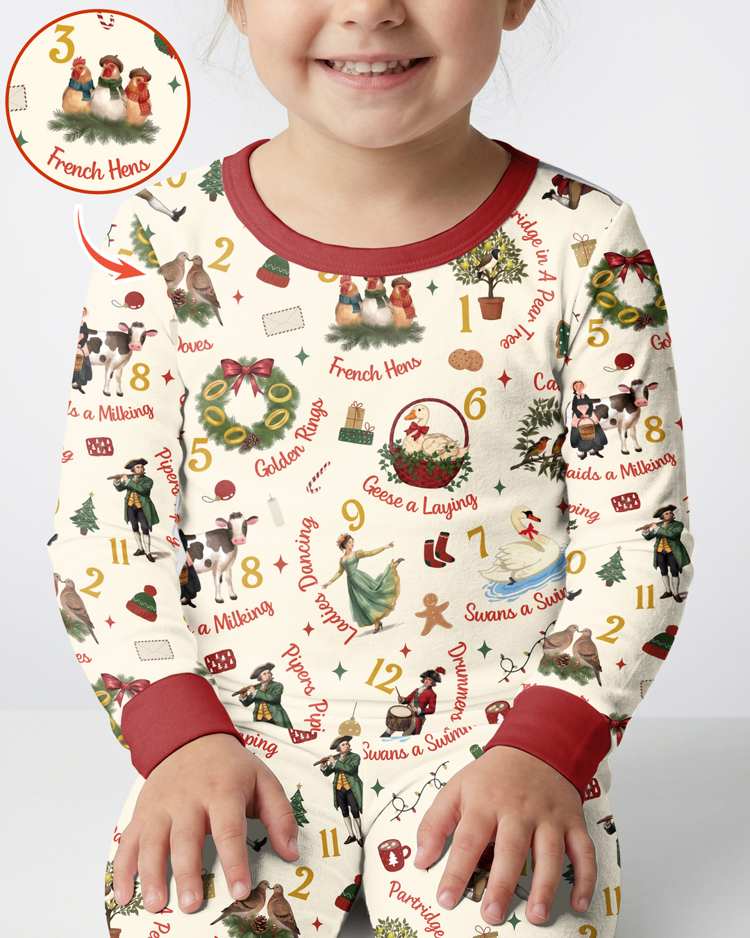 12 Days of Christmas Bamboo Two Piece Long Sleeve Pajama Set