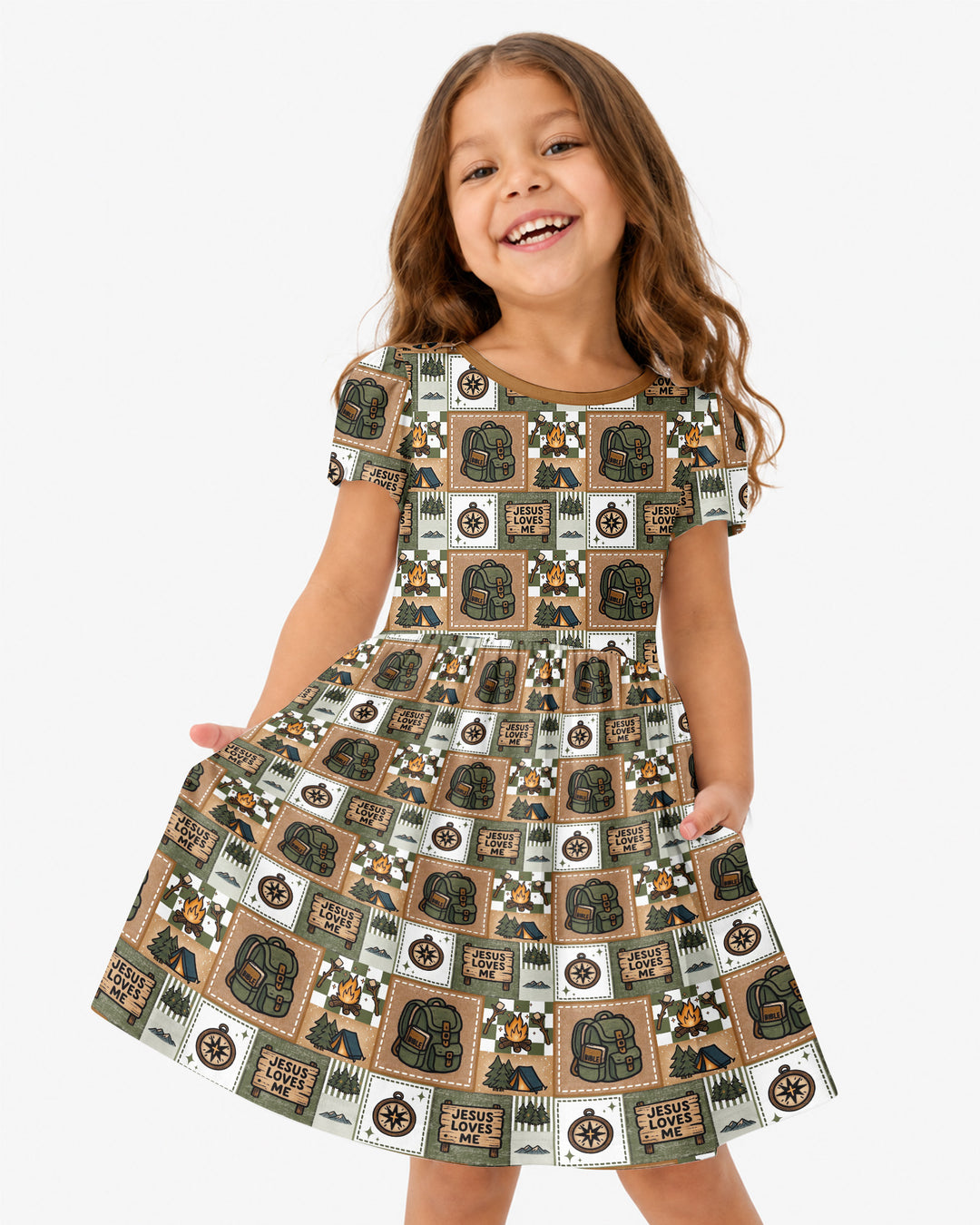 Camping Jesus Loves Me Bamboo Twirl Dress