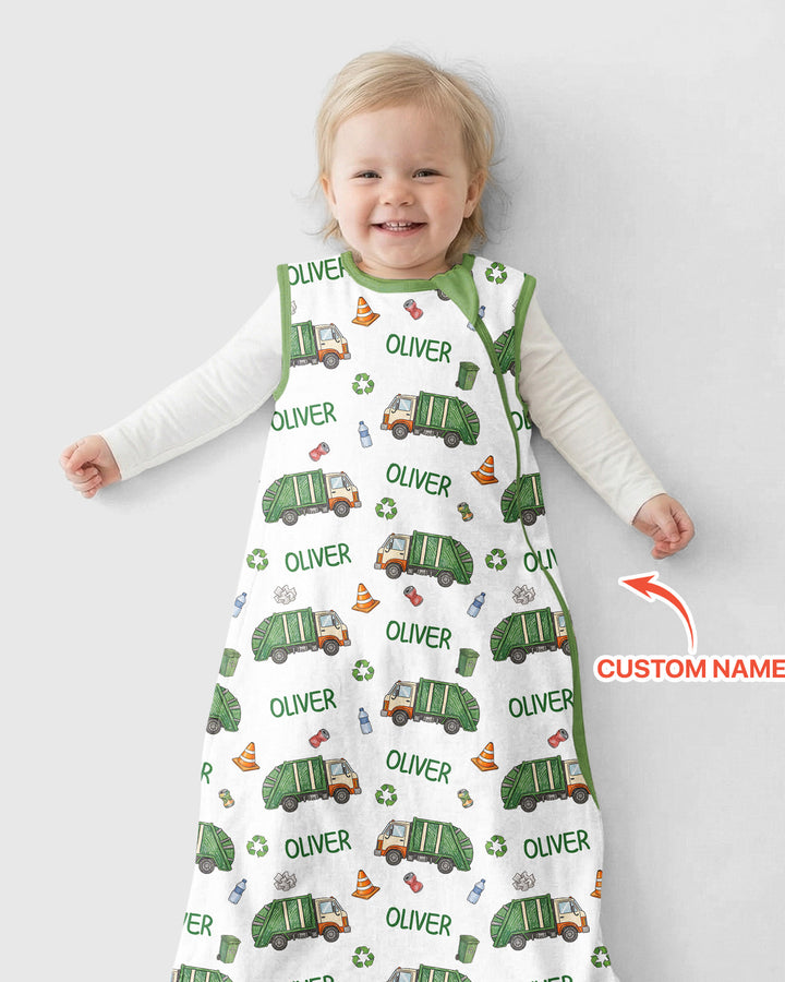 Custom Name Garbage Day Bamboo Sleep Bag