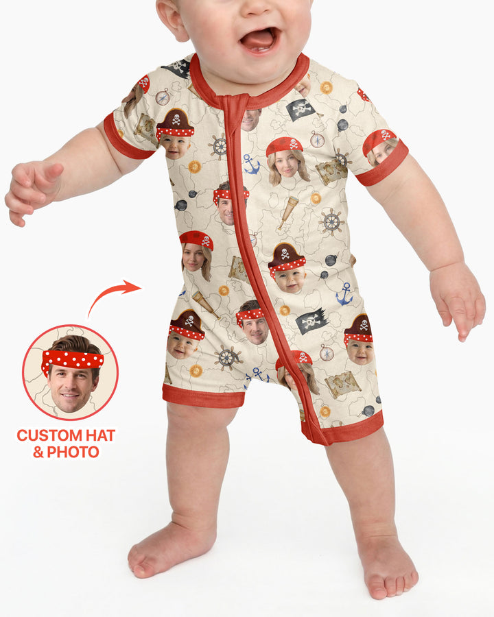 Custom Photo Treasure Map Adventures Family Matching Bamboo Shorty Zippy