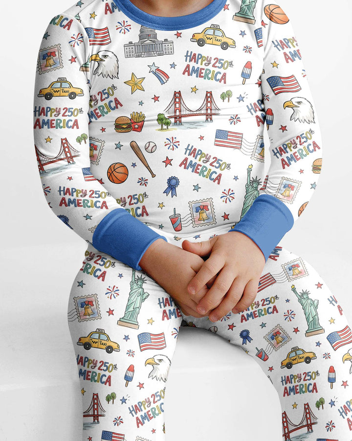 America 250 Celebration Bamboo Two Piece Long Sleeve Pajama Set