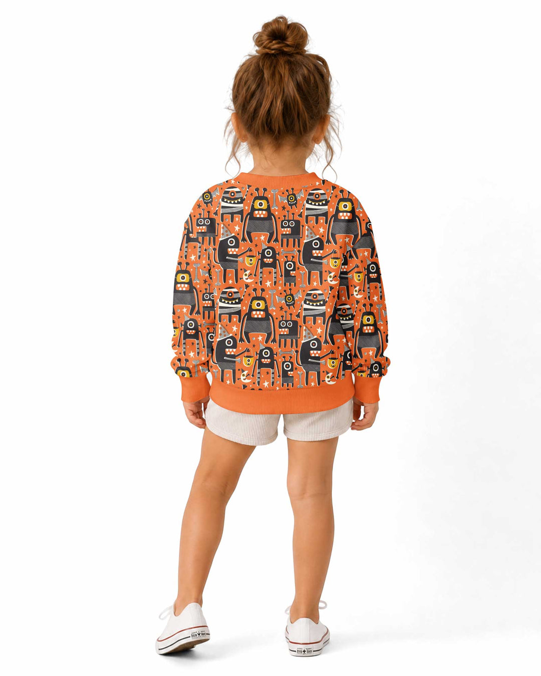 Mid Century Halloween Monster Toss Bamboo Crewneck Sweatshirt