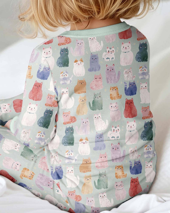 Enchanted Happy Kitty Family Matching Bamboo Convertible Zippy