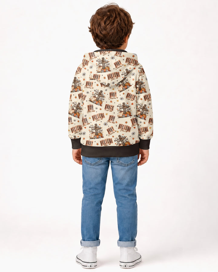 Floral Fall Give Thanks To The Lord Bamboo Zip Hoodie