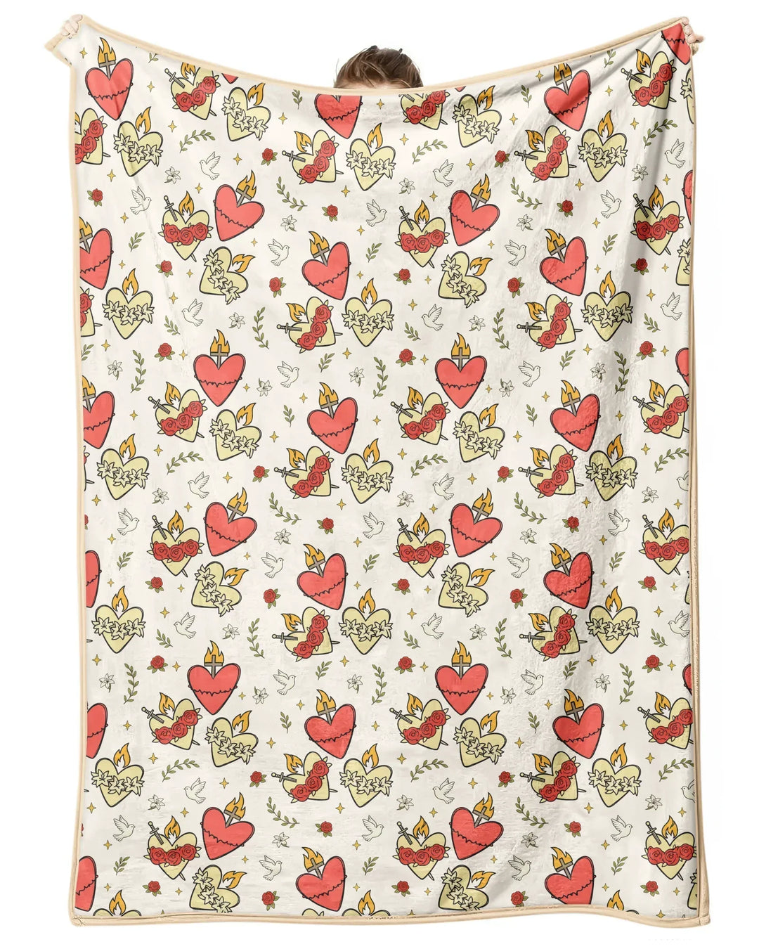 Three Sacred Hearts Bamboo Blanket