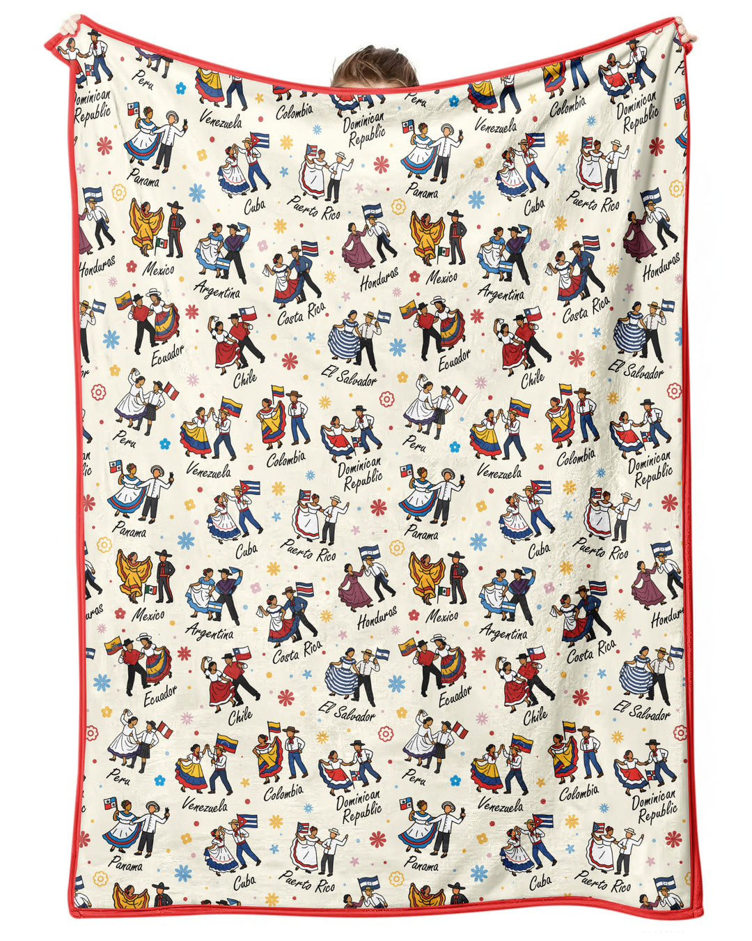Hispanic Traditional Folkloric Dress Bamboo Blanket