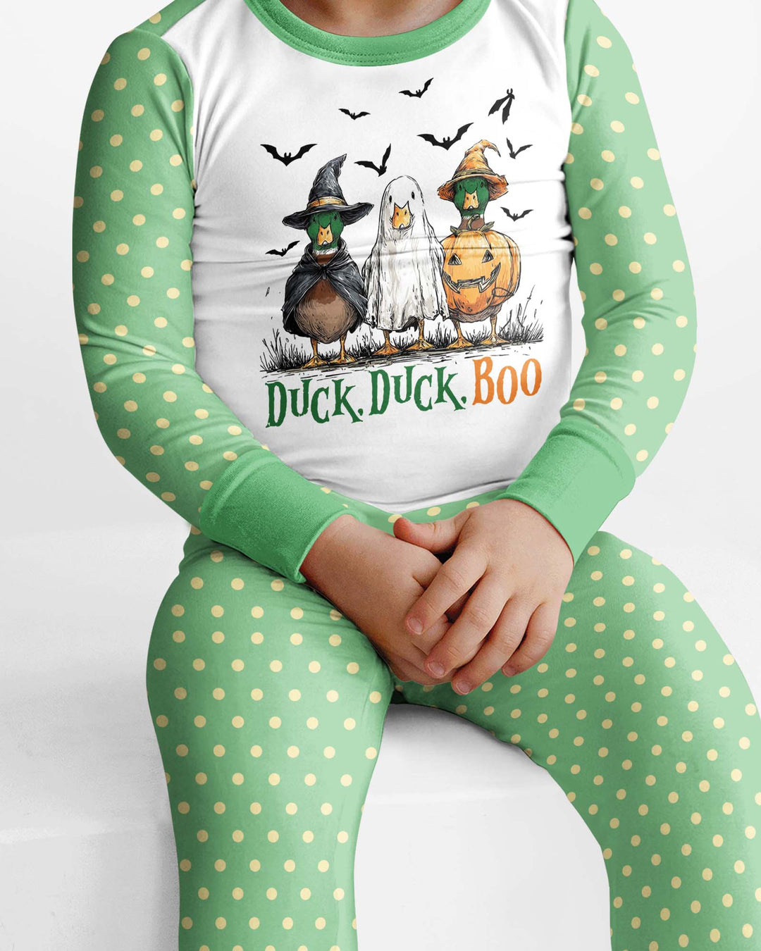 Duck Duck Boo Bamboo Two Piece Long Sleeve Pajama Set