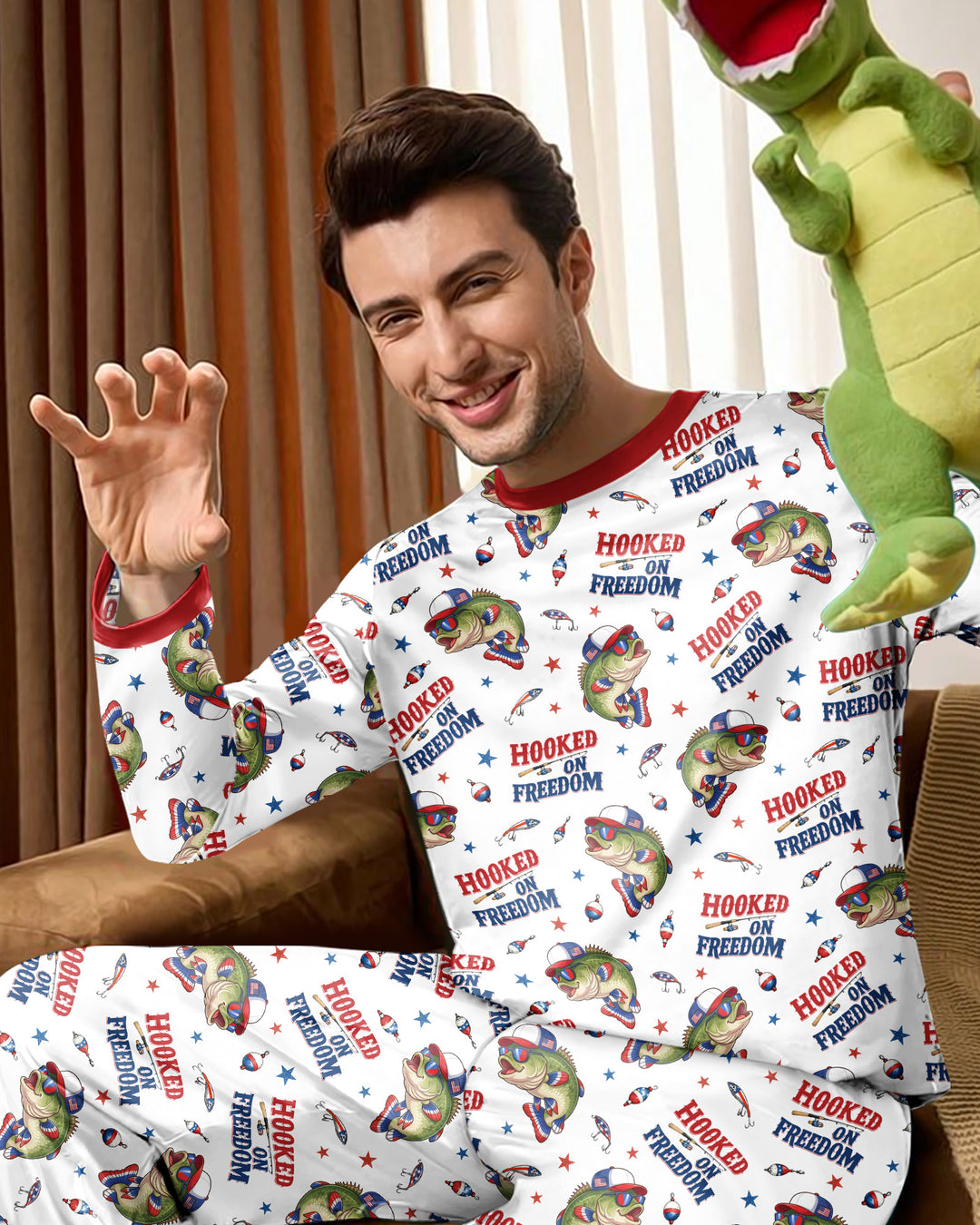 Hooked On Freedom Bamboo Men's Pajama Set