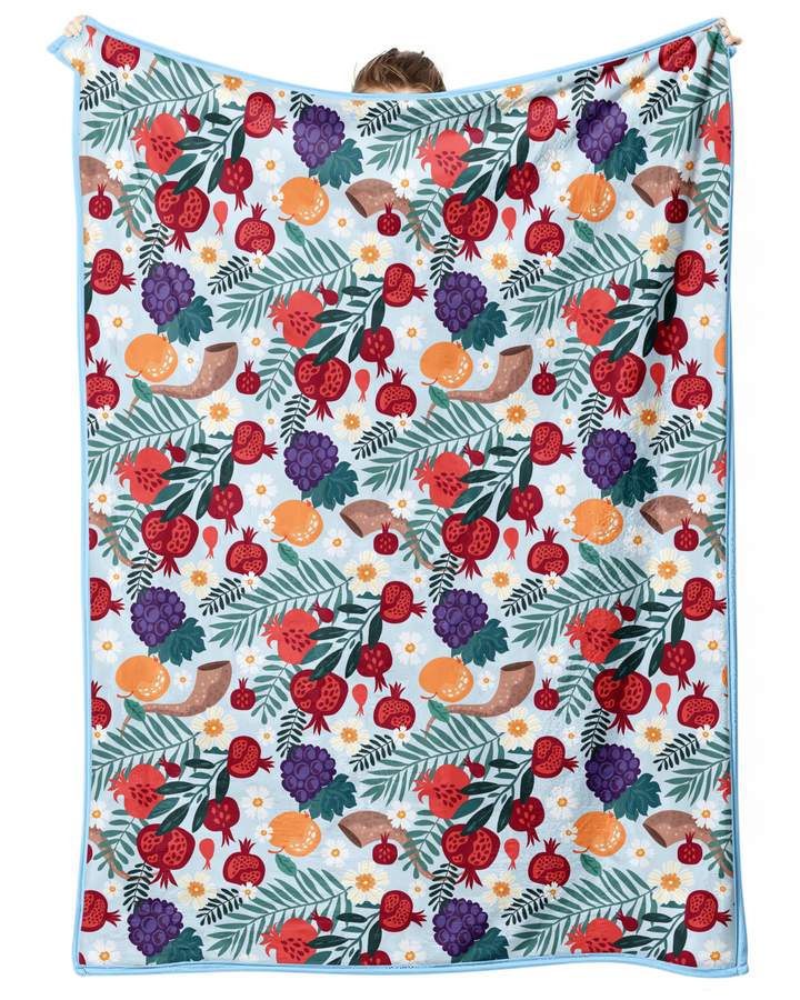Pomegranate Blessings Night Family Matching Bamboo Blanket