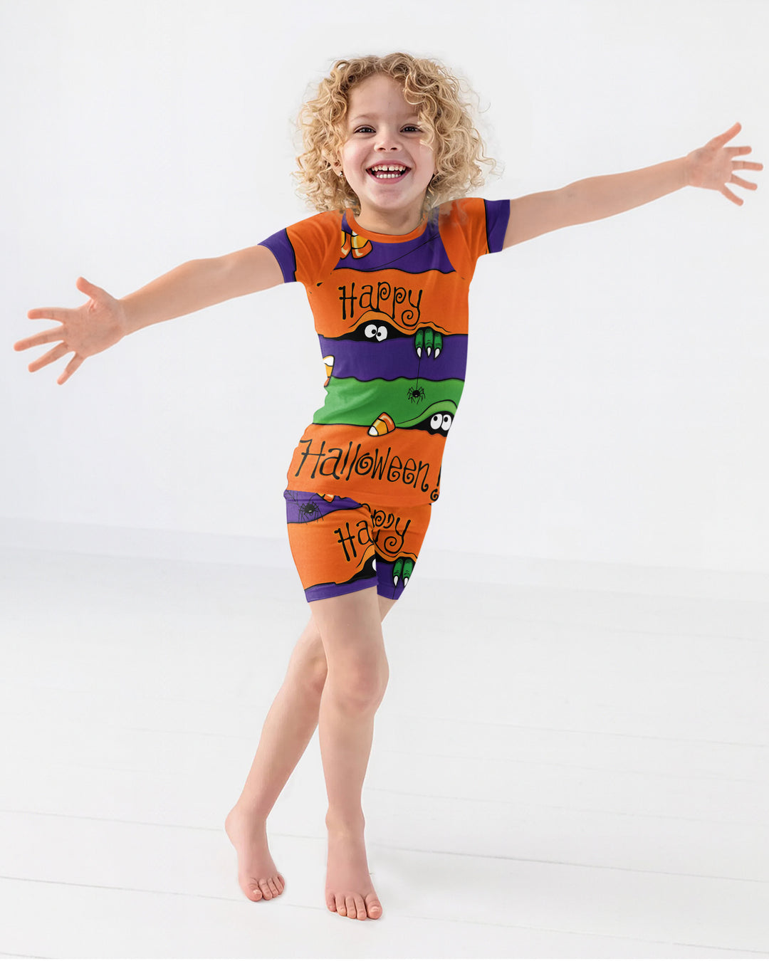 Happy Halloween Bamboo Two Piece Short Sleeve Shorts Pajama Set