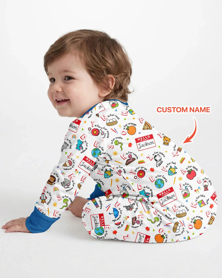 Custom Name Hello School ABCs Bamboo Convertible Zippy