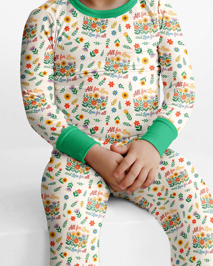 Love For All Family Matching Bamboo Two Piece Long Sleeve Pajama Set