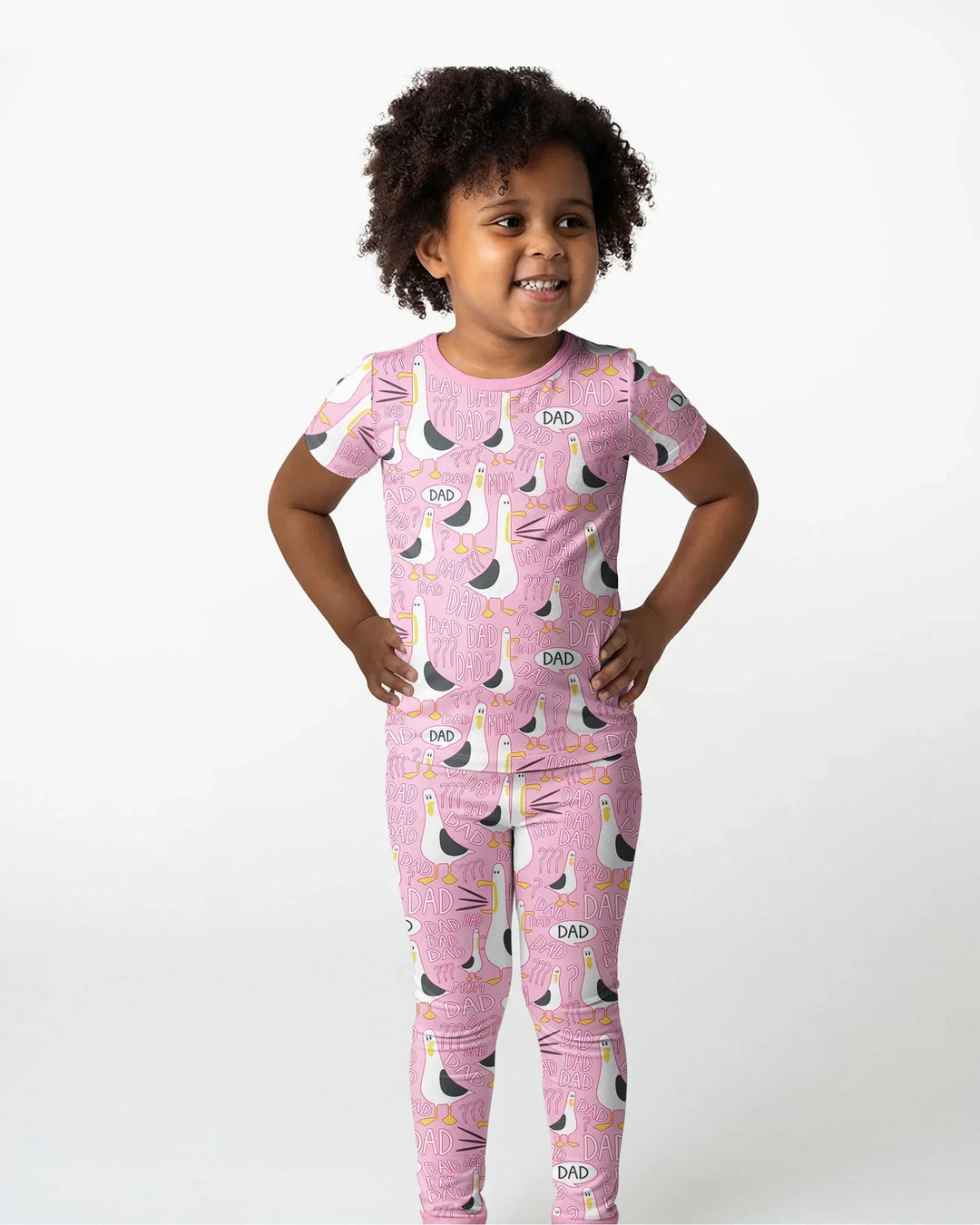 Funny Seagull DAD Bamboo Two Piece Short Sleeve Pajama Set