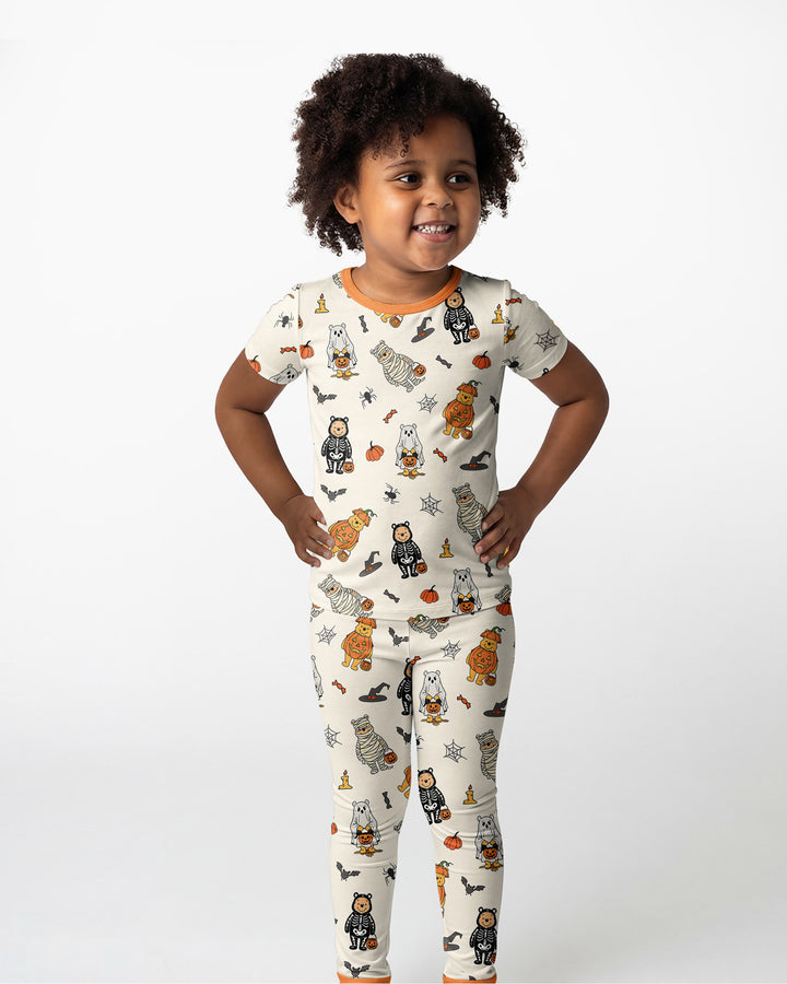 Retro Trick Or Treat Bamboo Two Piece Short Sleeve Pajama Set