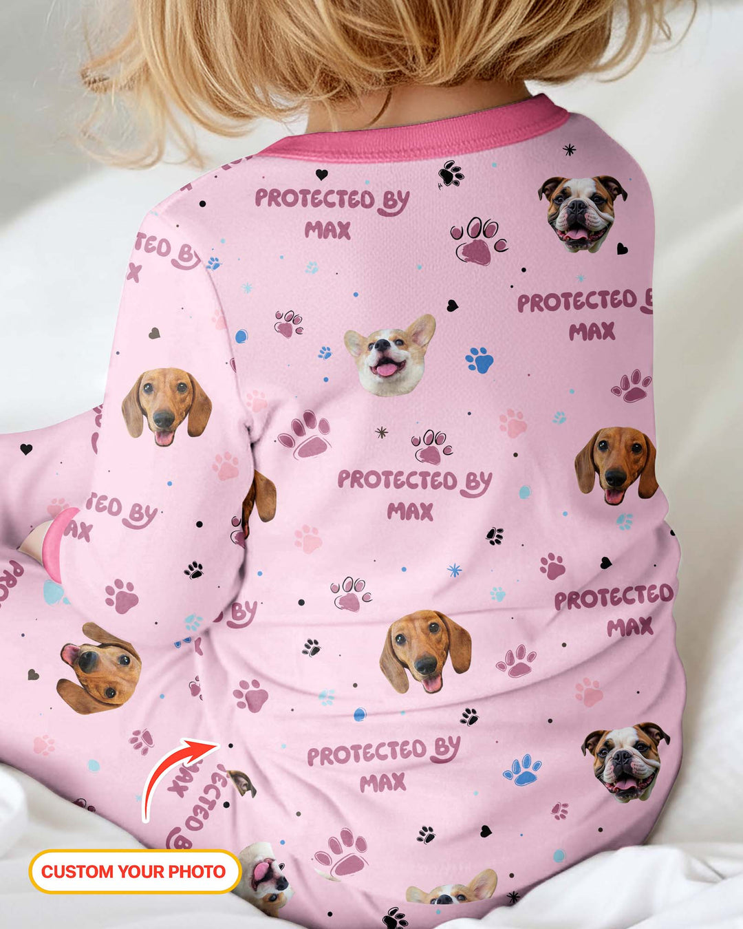 Custom Dog Photos "Protected By" Pawfect Pink Bamboo Convertible Zippy