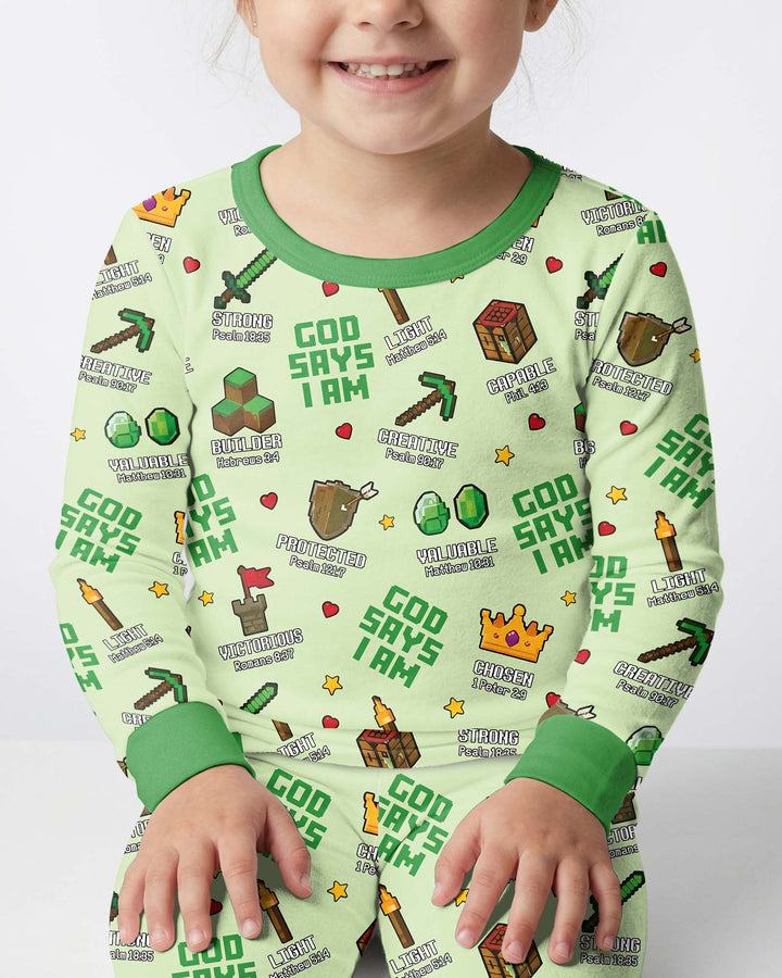Template Bamboo Two Piece Long Sleeve Pyjamas Set