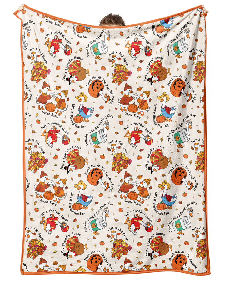 Just A Fall Goose Family Matching Bamboo Blanket