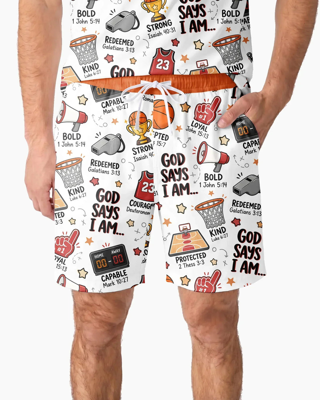 Basketball God Says I Am Bamboo Men Short Sleeve Short Pajama Set