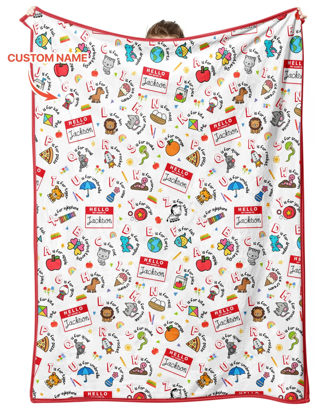 Custom Name Hello School ABCs Bamboo Blanket