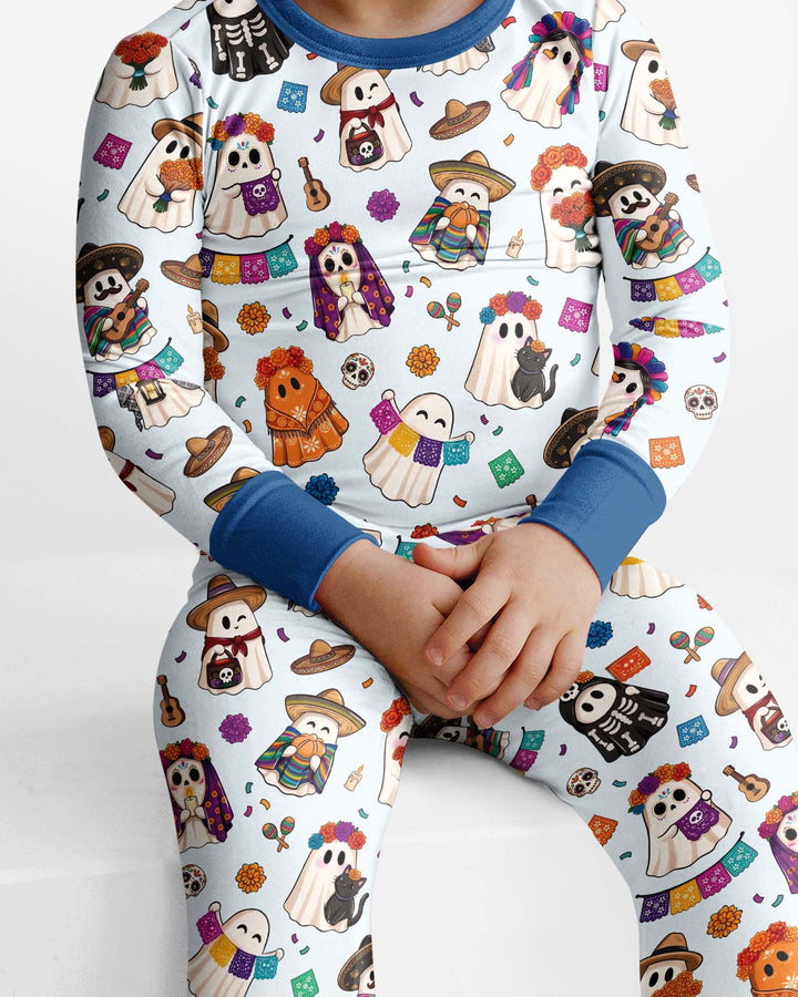 Dia De Los Muertos Mexican Ghost Bamboo Two Piece Long Sleeve Pajama Set