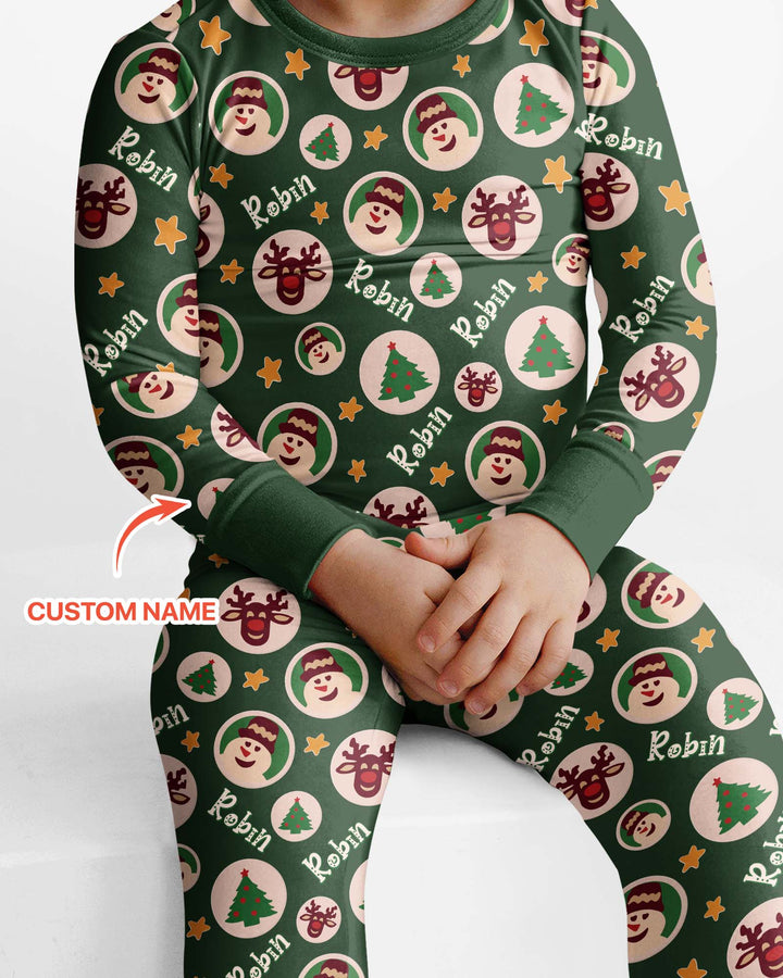 Christmas Dinner Bamboo Two Piece Long Sleeve Pajama Set