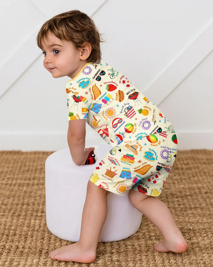 Love Summer Bamboo Two Piece Short Sleeve Shorts Pajama Set