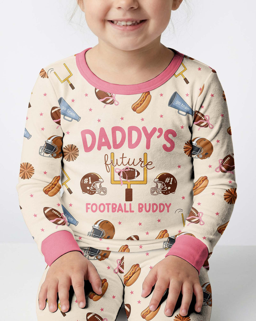 Daddy's Future Football Buddy Bamboo Two Piece Long Sleeve Pajama Set