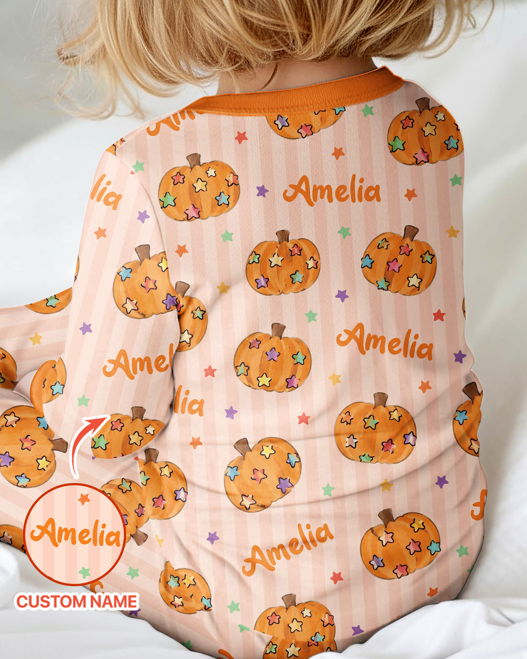 Colorful Star Pumpkin Custom Name Bamboo Convertible Zippy