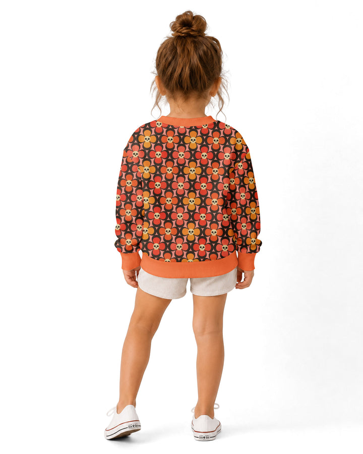 Retro Skull Flower Halloween Bamboo Crewneck Sweatshirt