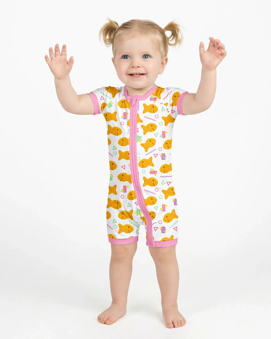 Cheesy Fishies Family Matching Bamboo Shorty Zippy