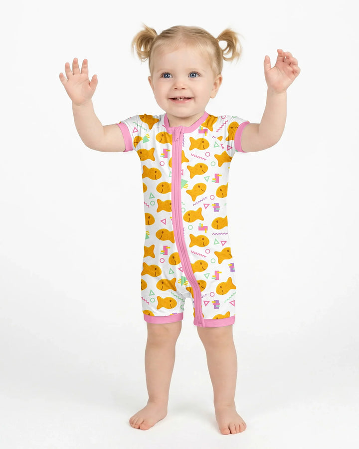Cheesy Fishies Family Matching Bamboo Shorty Zippy