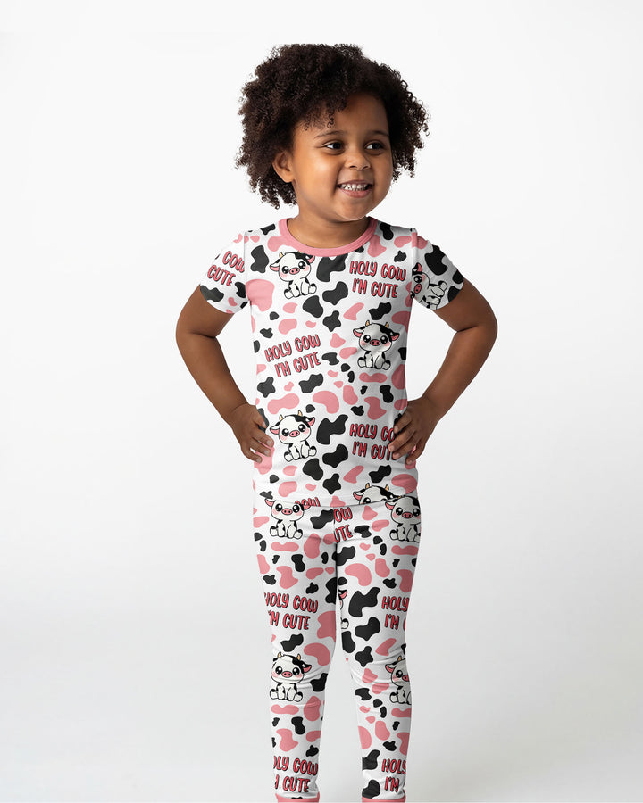Holy Cow I'm Cute Bamboo Two Piece Short Sleeve Pajama Set
