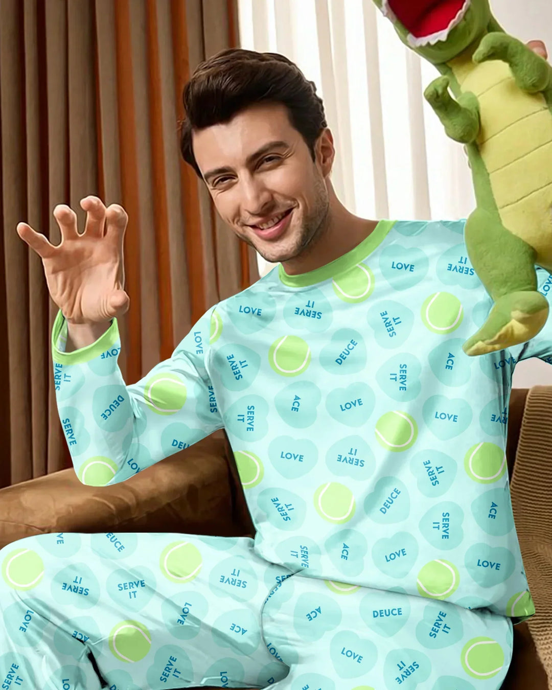 Tennis with Love Bamboo Men's Pajama Set
