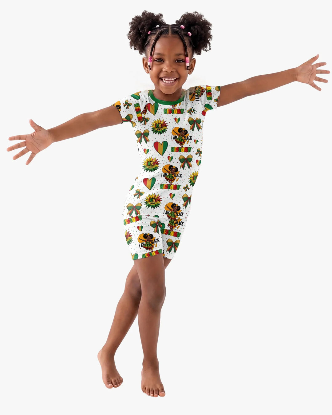 Juneteenth Girl I Am Black History Bamboo Two Piece Short Sleeve Shorts Pajama Set