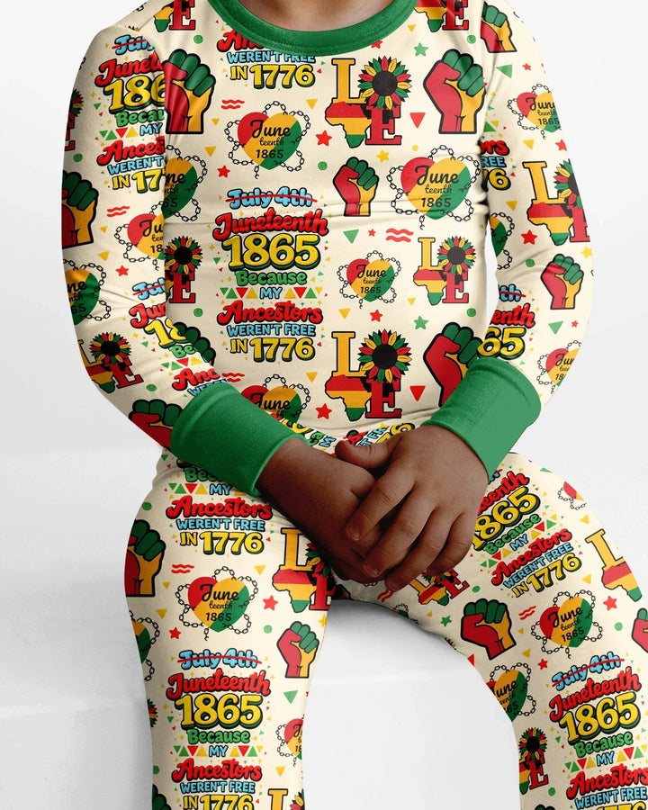 Juneteenth 1865 Because My Ancestors Weren't Free In 1776 Bamboo Two Piece Long Sleeve Pajama Set