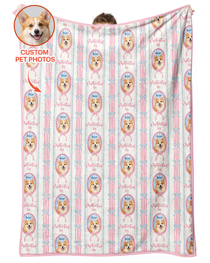 Custom Coquette Pet Photo Little Protector Bamboo Blanket