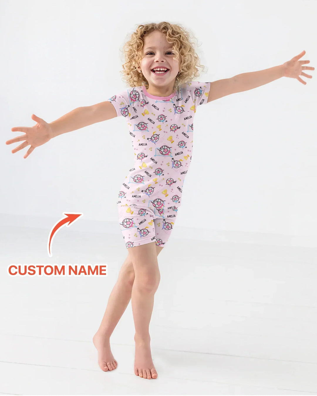 Custom Name Soccer Dad Team Matching Bamboo Two Piece Short Sleeve Shorts Pajama Set