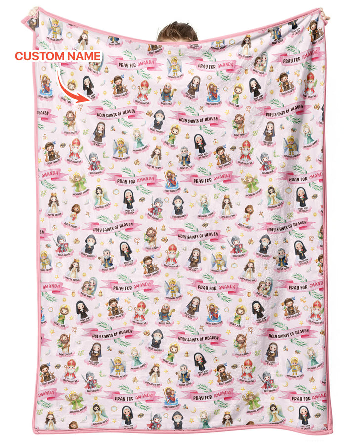 Holy Saints of Heaven Custom Name Bamboo Blanket