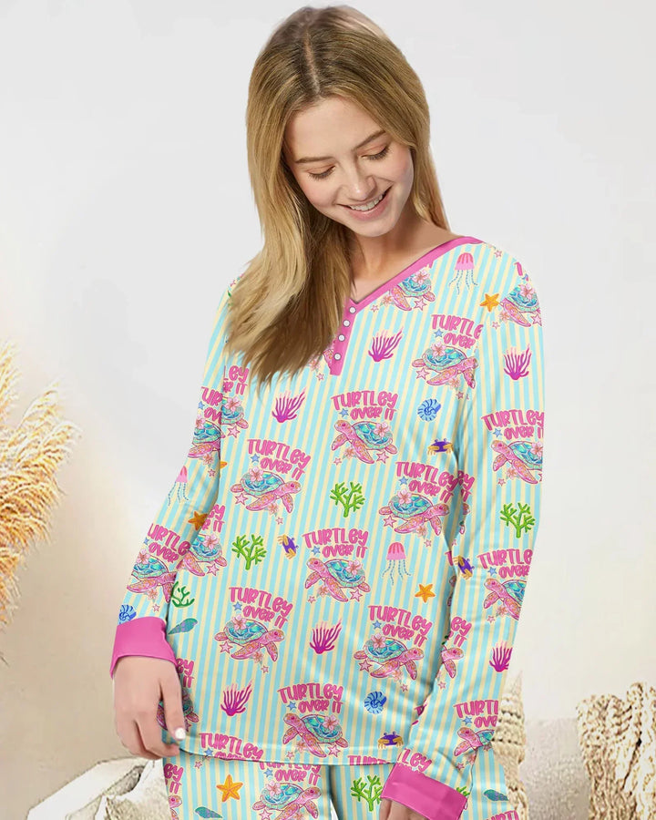 Turtley Over It Family Matching Bamboo Women Pajama Set