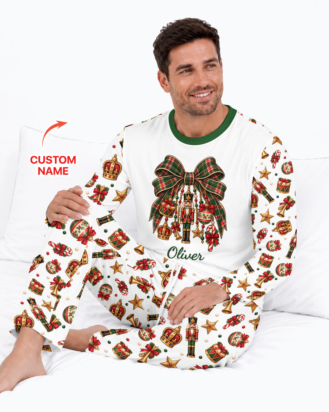 Custom Name Nutcracker The Bow Bamboo Men's Pajama Set