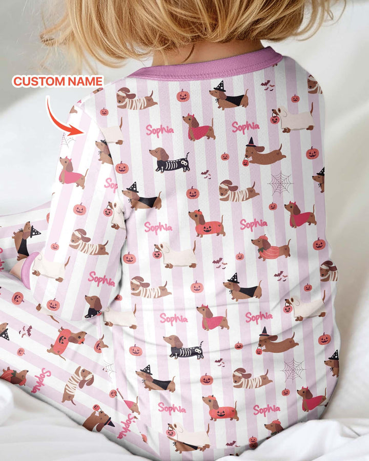 Custom Name Boo Crew Halloween Dachshund  Bamboo Convertible Zippy