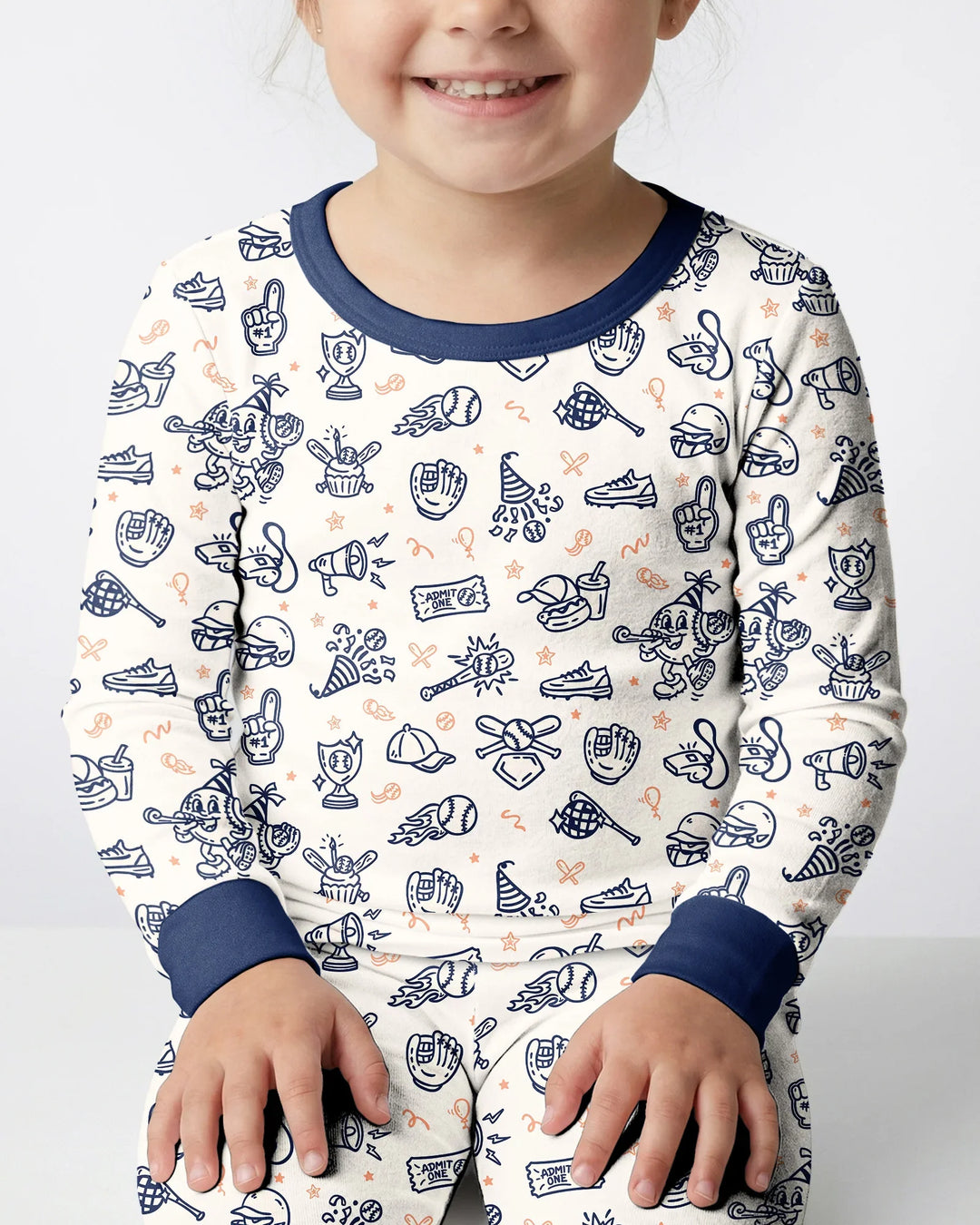 Ballpark Bash Bamboo Two Piece Long Sleeve Pajama Set
