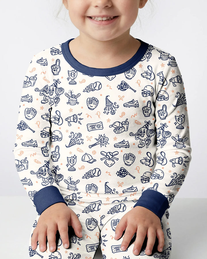Ballpark Bash Bamboo Two Piece Long Sleeve Pajama Set