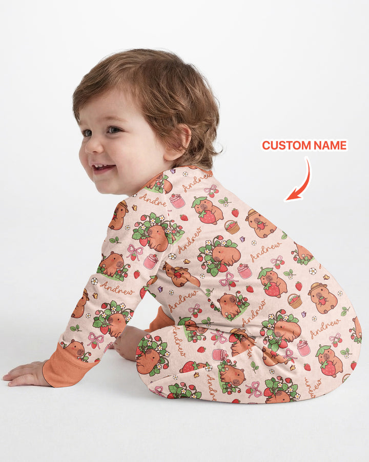 Custom Name Capybara Strawberry Bamboo Convertible Zippy