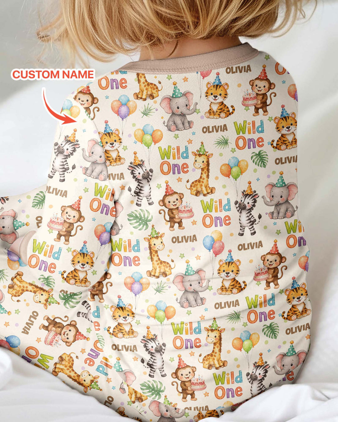 Custom Name 1st Birthday Wild One Bamboo Convertible Zippy