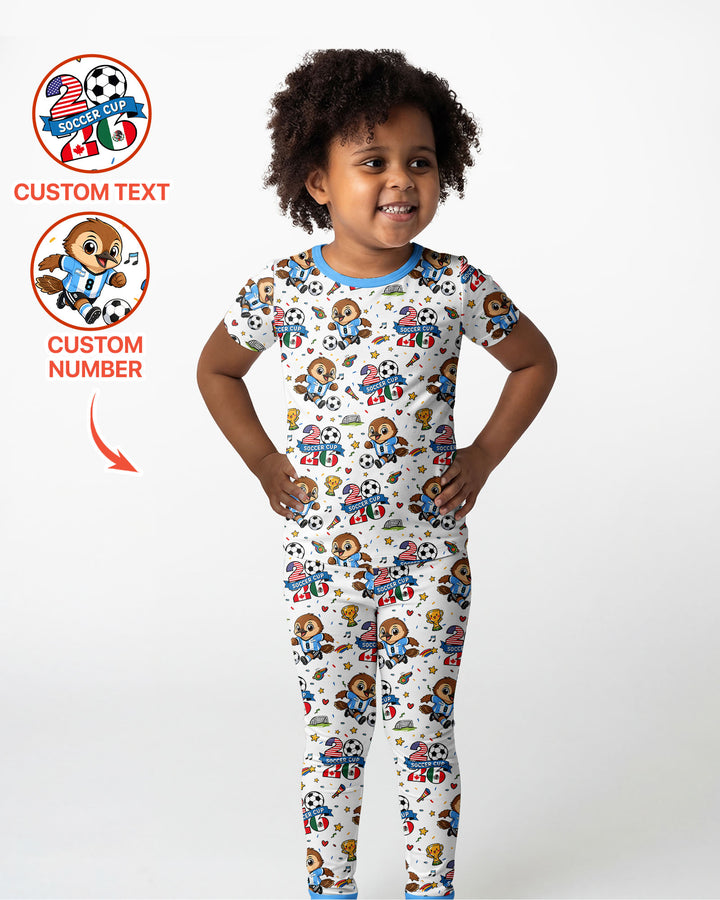 We Are The Champions Soccer Cup 2026 Bamboo Two Piece Short Sleeve Pajama Set