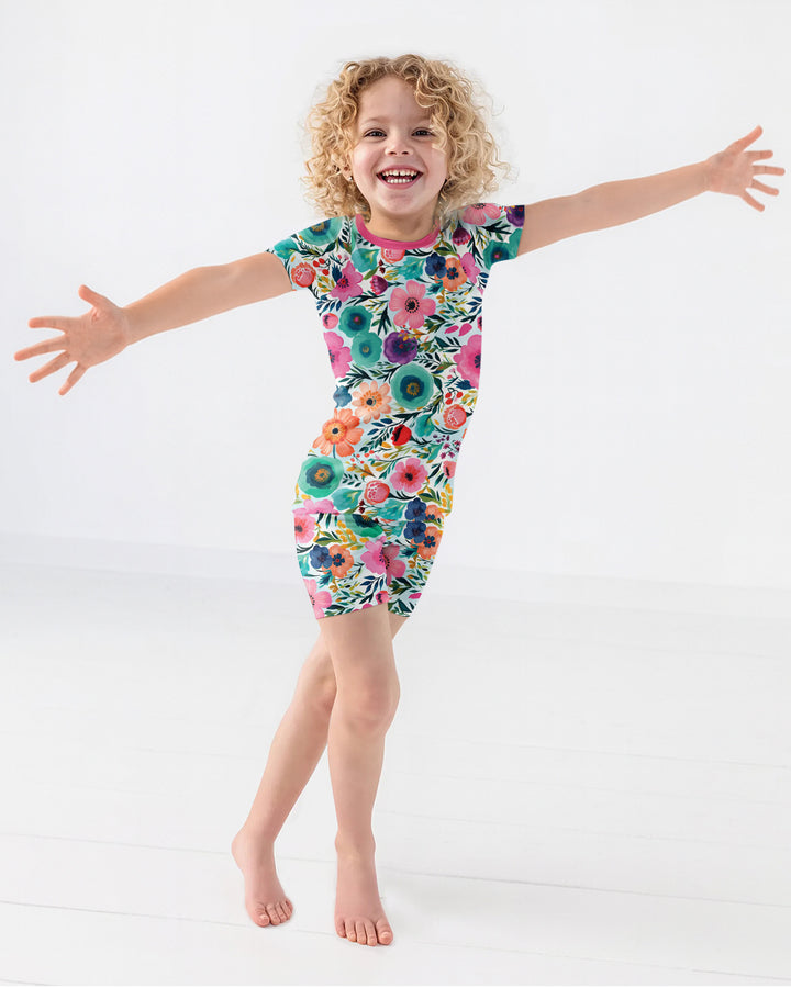 Secret Garden Bamboo Two Piece Short Sleeve Shorts Pyjamas Set