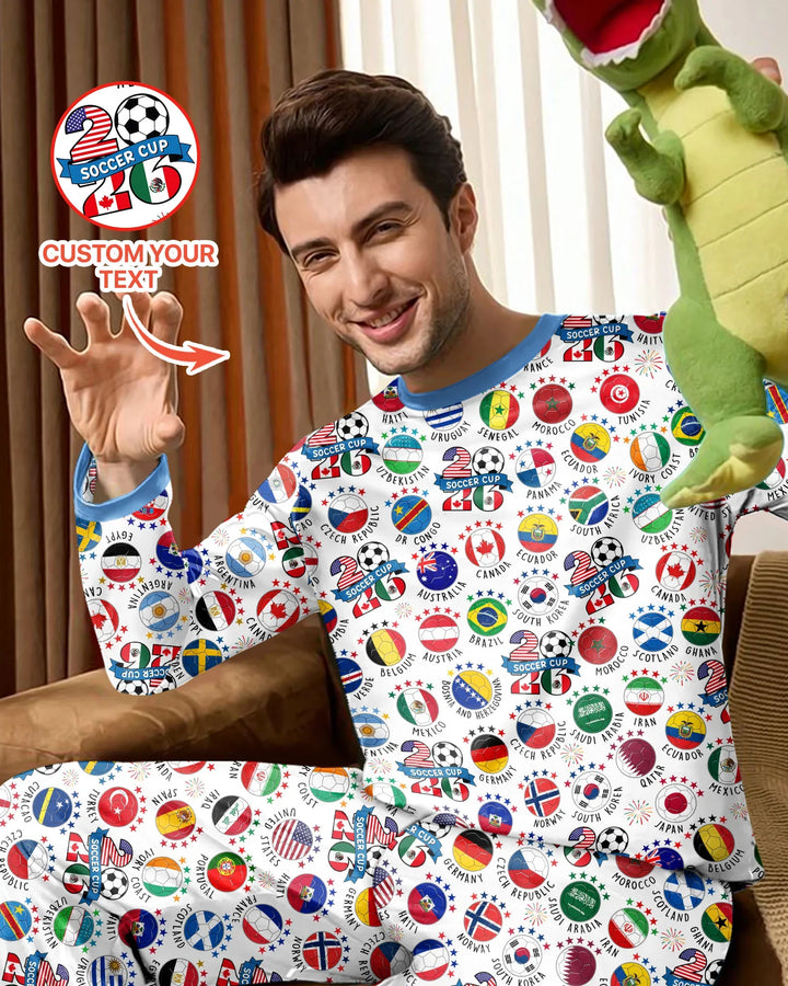 The World Plays Here 2026 Soccer Tour Bamboo Men's Pajama Set