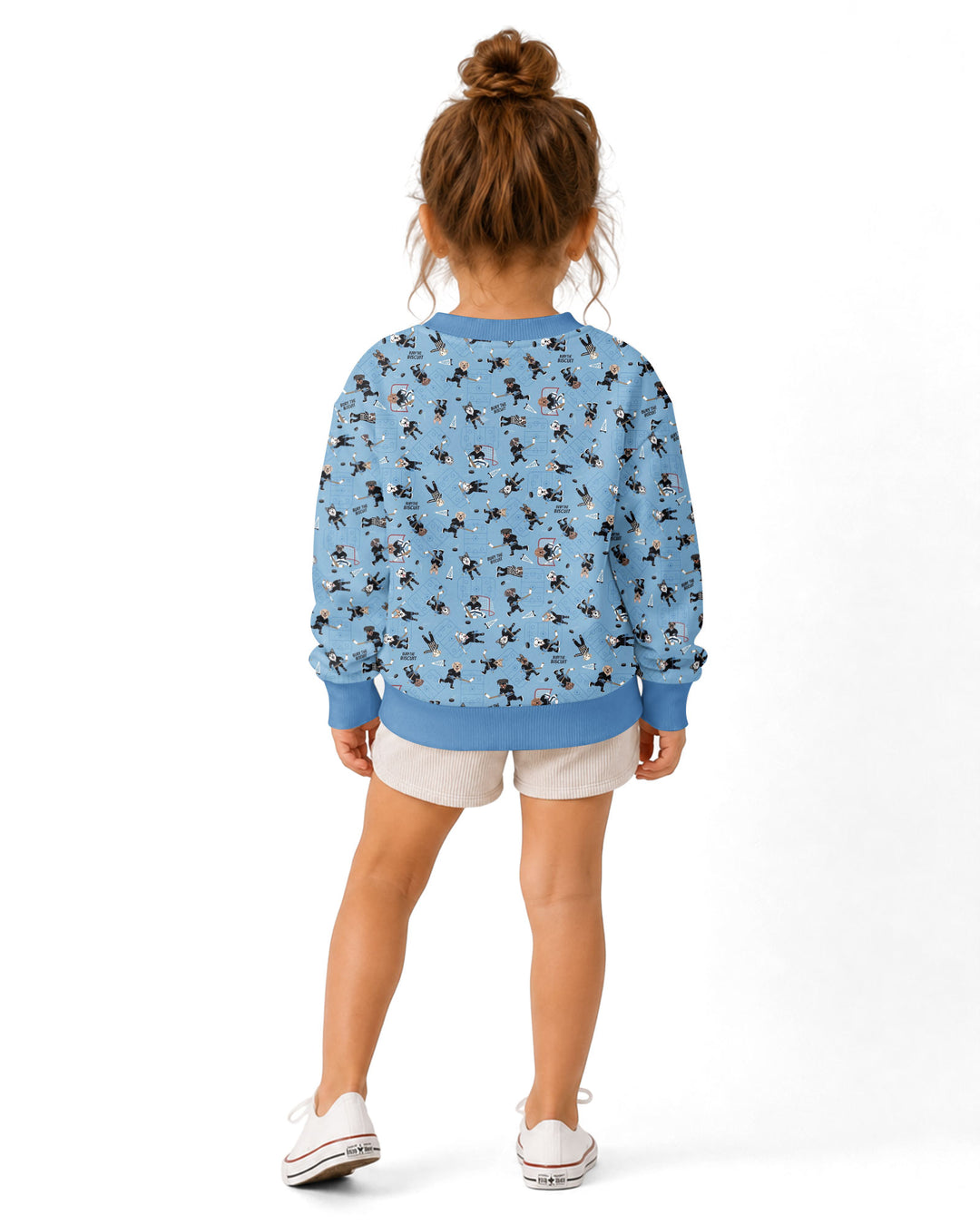 Hockey Dogs - Blue and Black Bamboo Crewneck Sweatshirt